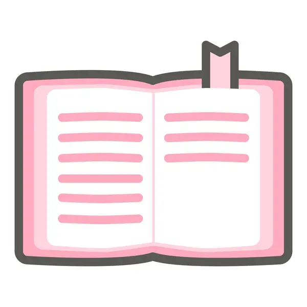 Book Diary Notebook Icon Filled Outline Style — Stock Vector