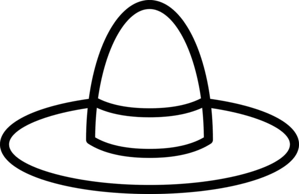 Chapeau Amish Icône Traditionnelle Dans Style Outline — Image vectorielle