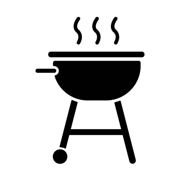 Barbecue Barbecue Bbq Pictogram Massieve Stijl — Stockvector