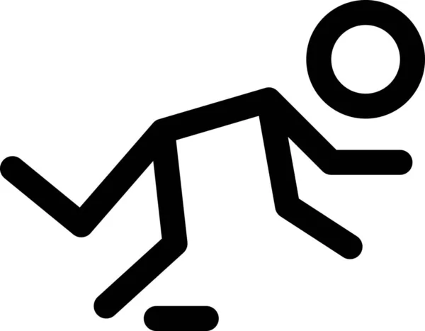 Ongeval Crash Vallen Pictogram Omtrek Stijl — Stockvector