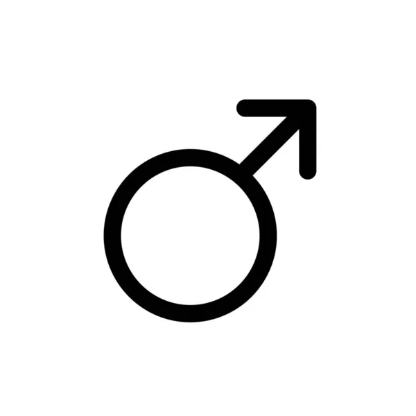 Gendersymbool Mannelijk Pictogram Contouren Stijl — Stockvector