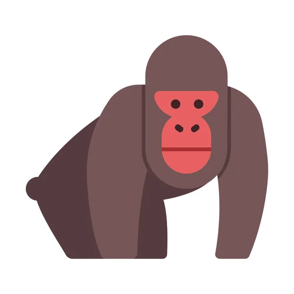 扁平的非洲类人猿图标 — 图库矢量图片