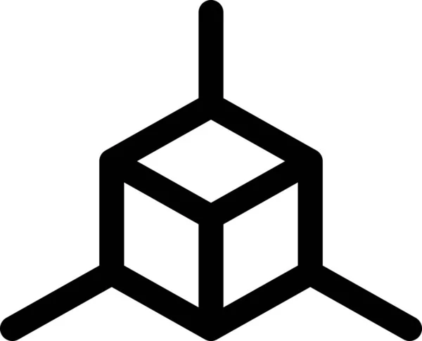 Eckwürfelmaße Symbol Outline Stil — Stockvektor