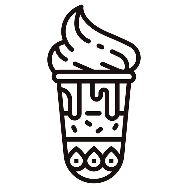 Dessert Ice Cream Icecream Icon Outline Style — Stock Vector