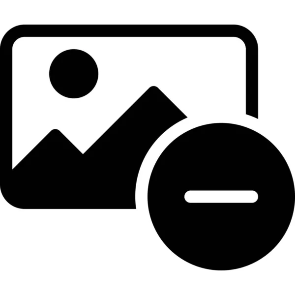 Imagen Foto Fotografía Icono Estilo Sólido — Vector de stock