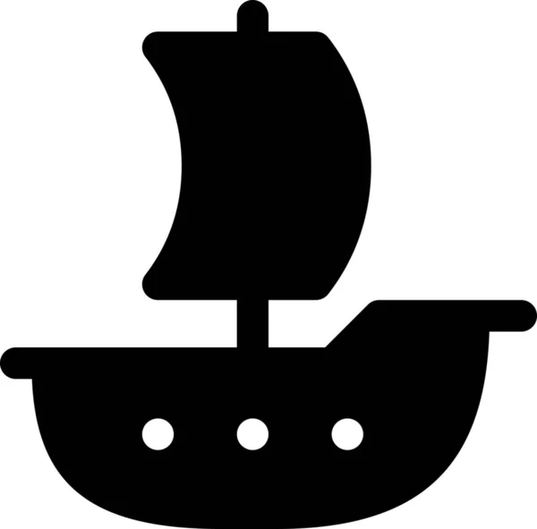 Ιστιοφόρο Πλοίο Εικονίδιο — Διανυσματικό Αρχείο