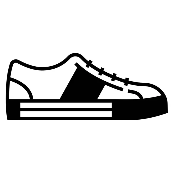 Canvas Shoes Fashion Foot Wears Icon Solid Style — Stock Vector