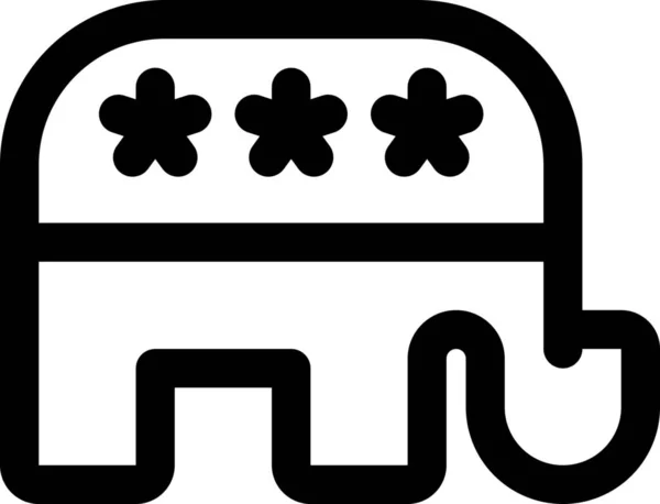Elefánt Munka Republikánus Ikon — Stock Vector