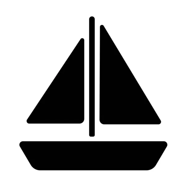 船帆航船图标实感风格 — 图库矢量图片