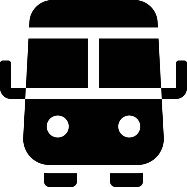 Bus Front Mensen Icoon Solid Stijl — Stockvector