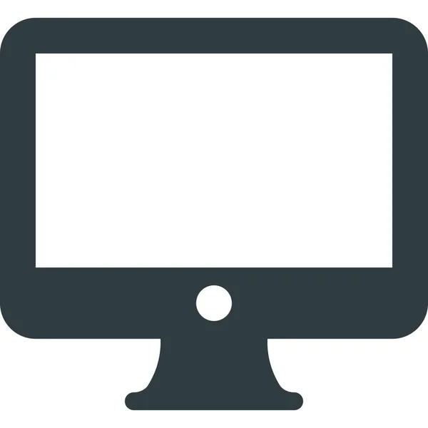Computer Desktop Display Symbol Solid Stil — Stockvektor