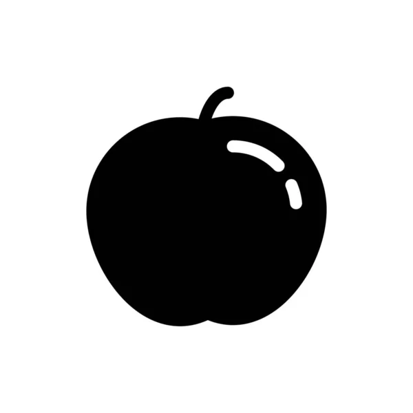 Μήλο Τροφίμων Φρέσκο Εικονίδιο Στερεό Στυλ — Διανυσματικό Αρχείο