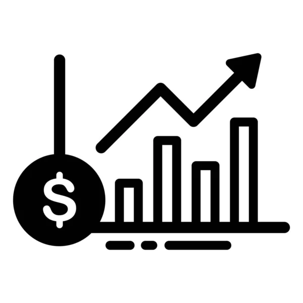 Finanza Icona Della Crescita Finanziaria Stile Outline — Vettoriale Stock