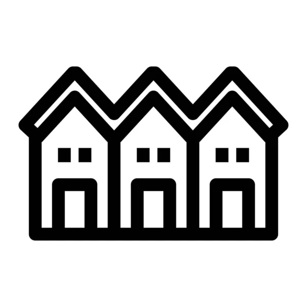 Building House Residence Icon Outline Style — Stock Vector