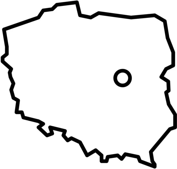 Poland Warsaw Republic Icon Outline Style — Archivo Imágenes Vectoriales