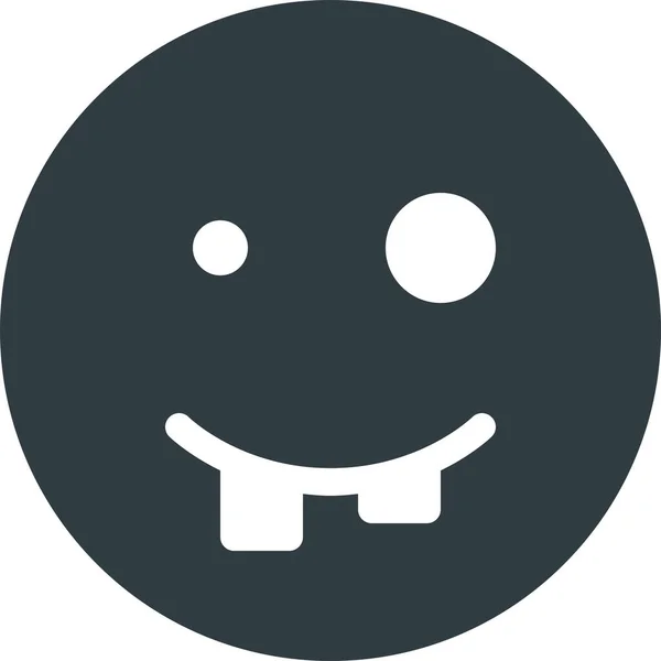 Emoji Emote Emoticon Icon Solid Style — Stock Vector
