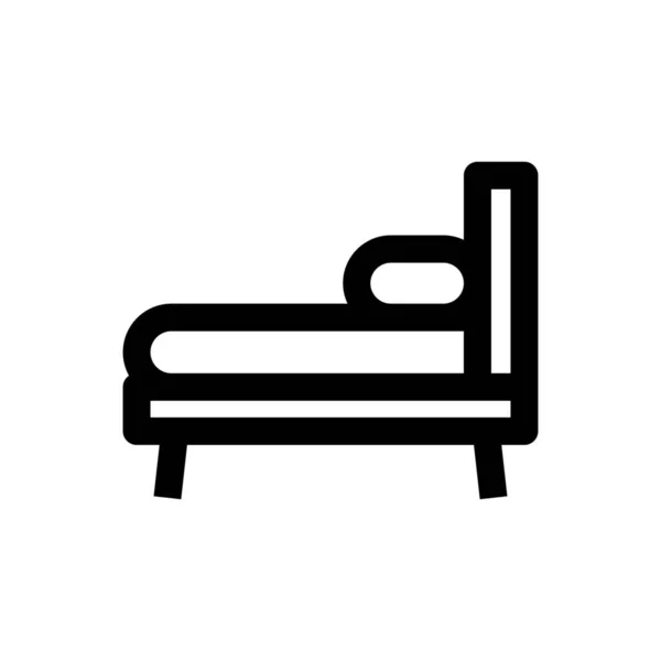 Κρεβάτι Υπνοδωμάτιο Έπιπλα Εικονίδιο Στυλ Περίγραμμα — Διανυσματικό Αρχείο