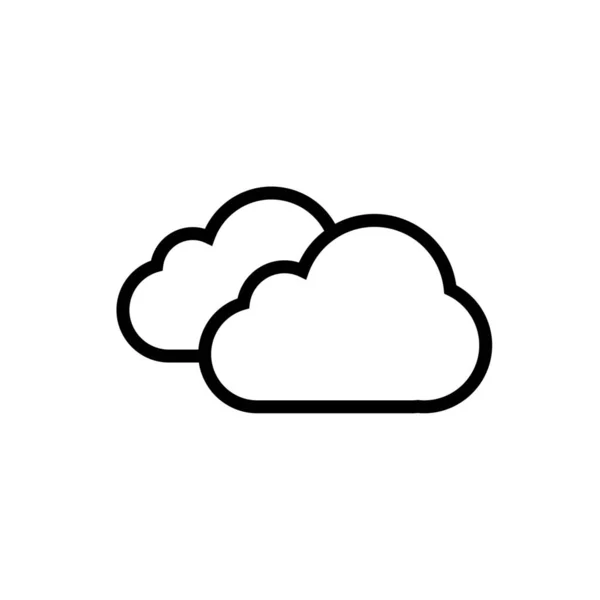 Clima Nube Nublado Icono Estilo Esquema — Archivo Imágenes Vectoriales