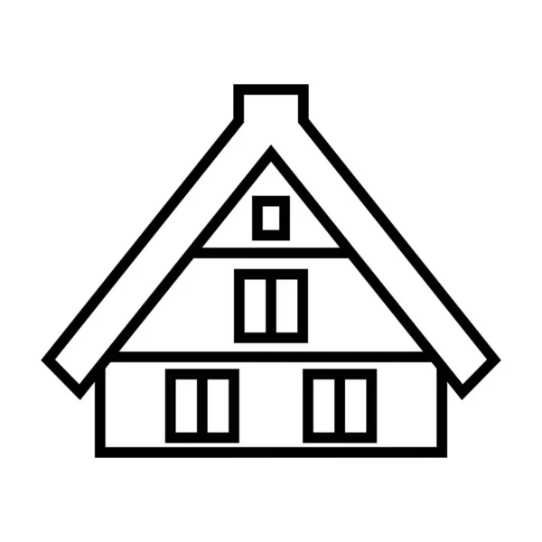 Cabin Lodging Residence Icon Outline Style — Stock Vector