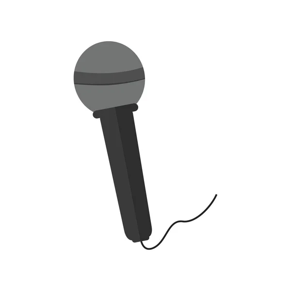 Düz Stil Ses Karaoke Mikrofon Simgesi — Stok Vektör