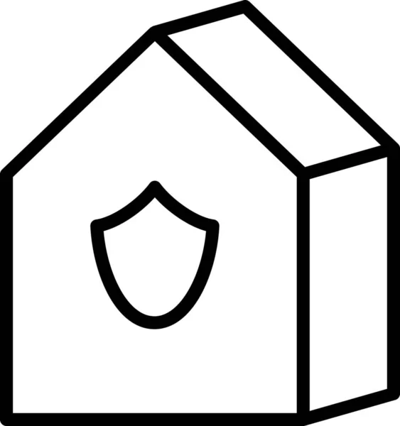 Home House Rendőrség Ikon Vázlatos Stílusban — Stock Vector