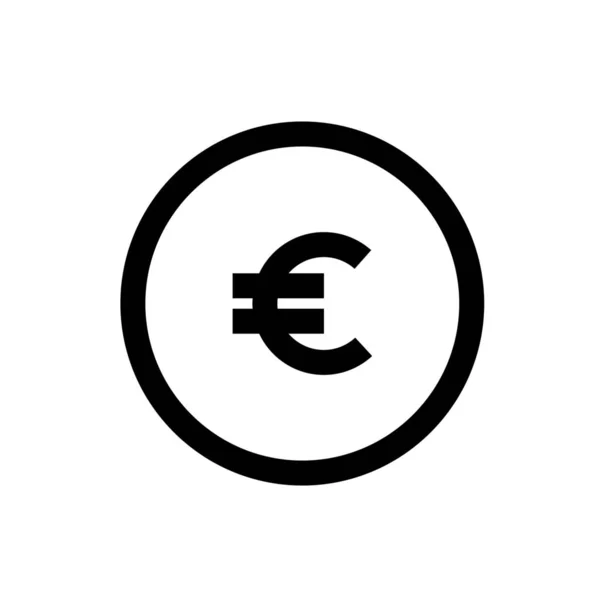 Moneda Euro Euro Icono Moneda Estilo Esquema — Vector de stock