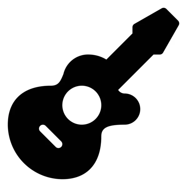 Acoustic Electro Guitar Icon Solid Style — Stock Vector