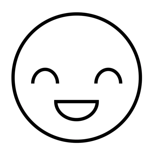 Hoch Erfreut Emoticon Glücklich Symbol Outline Stil — Stockvektor