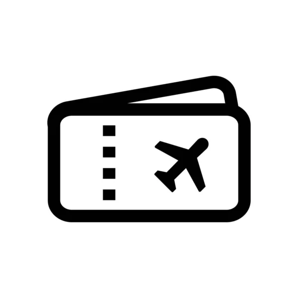 Αεροπορικό Εισιτήριο Αεροπορικό Εισιτήριο Εικονίδιο Αεροπορικό Εισιτήριο Στυλ Περίγραμμα — Διανυσματικό Αρχείο
