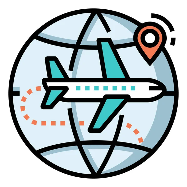 Poczta Lotnicza Commerce Globalna Ikona Stylu Wypełnionego Konturu — Wektor stockowy