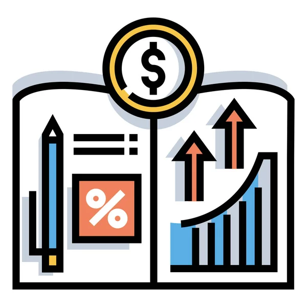 Audit Budget Corporate Ikone Ausgefüllten Umriss Stil — Stockvektor