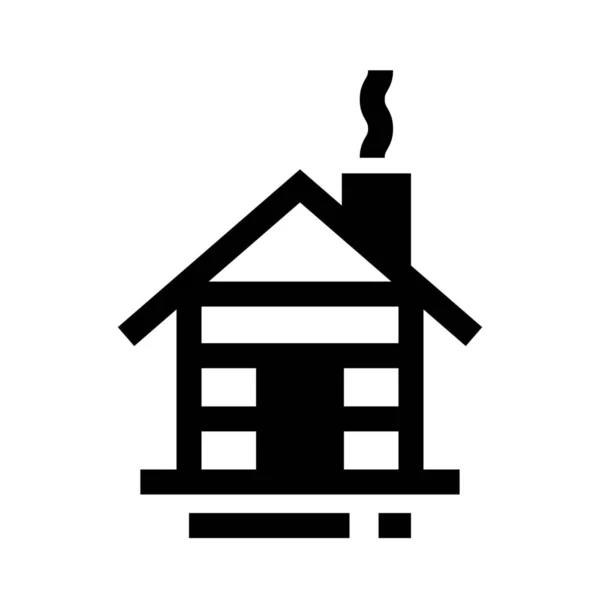 Cabin Camp Home Icon Solid Style — Stock Vector