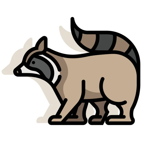 Animal Peludo Mascota Icono Estilo Contorno Lleno — Vector de stock