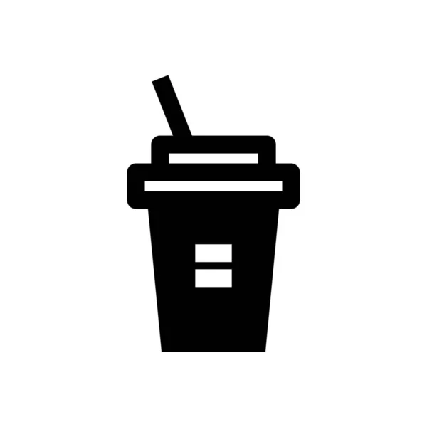 Café Taza Café Llevar Icono Café Estilo Sólido — Vector de stock