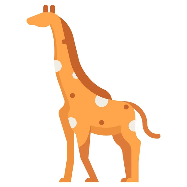 Icono Jirafa Animal Africana Estilo Plano — Vector de stock