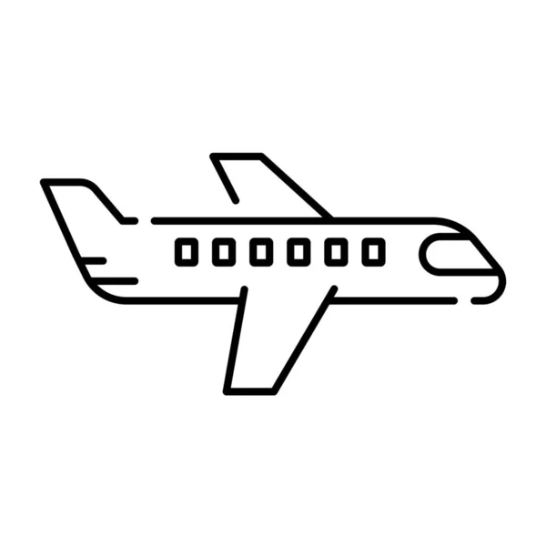 Avion Icône Vol Compagnie Aérienne Dans Style Outline — Image vectorielle