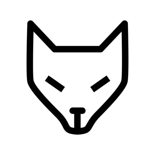 动物狐狸头像的轮廓风格 — 图库矢量图片