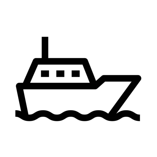 Boot Zeil Schip Pictogram Omtrek Stijl — Stockvector