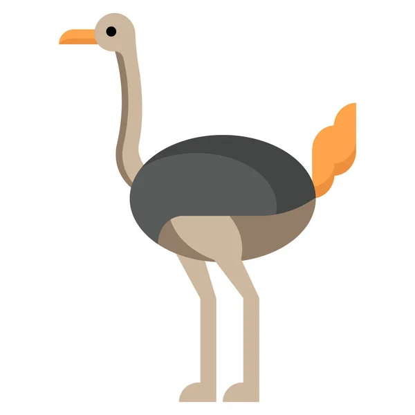 扁平风格的非洲动物鸟类图标 — 图库矢量图片