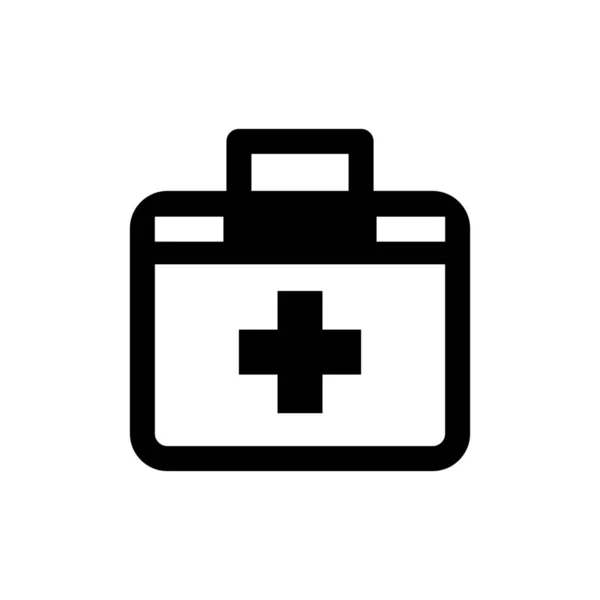救急キットヘルスケア医療キットのアイコンをソリッドスタイルで表示 — ストックベクタ