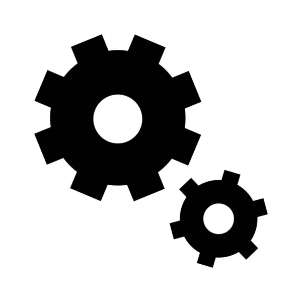 Cog Cogwheel引擎图标为固态风格 — 图库矢量图片