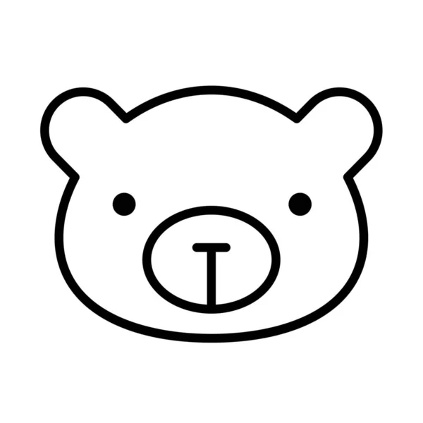 Animal Bear Bear Face Icon Outline Style — Stock Vector