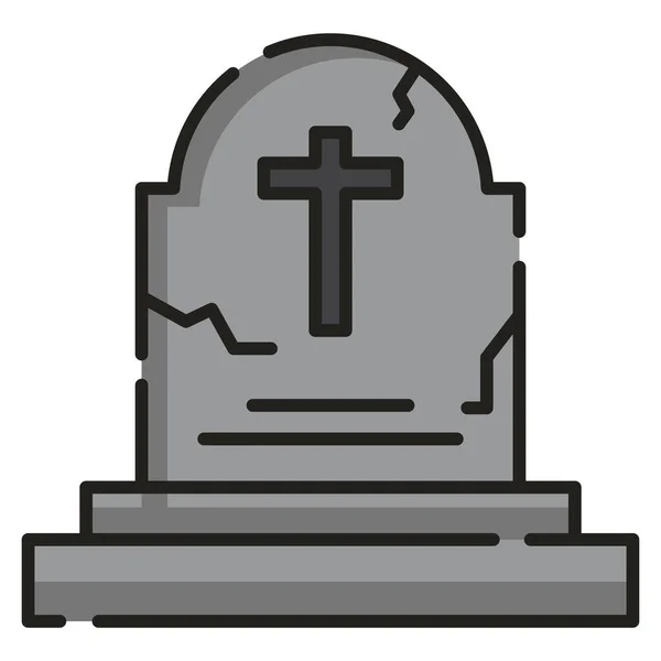 埋め立て式の墓碑のアイコン — ストックベクタ