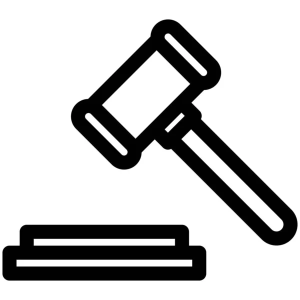 Auction Bid Gavel Icon Outline Style — Stock Vector