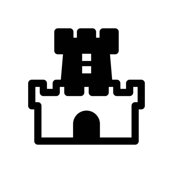 Budova Hradu Citadela Ikona Pevném Stylu — Stockový vektor