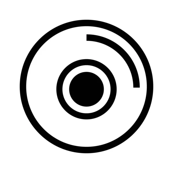 Audio Disc Symbol Outline Stil — Stockvektor