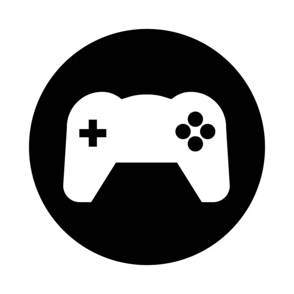 Ikona Gry Kontrolera Gamepad Stałym Stylu — Wektor stockowy