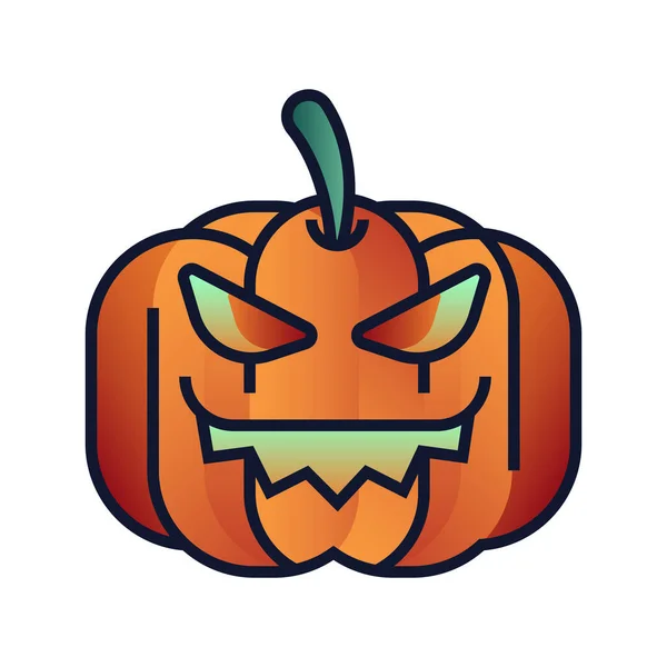 Oslava Halloween Jack Lucerna Ikona Plném Stylu Obrysu — Stockový vektor