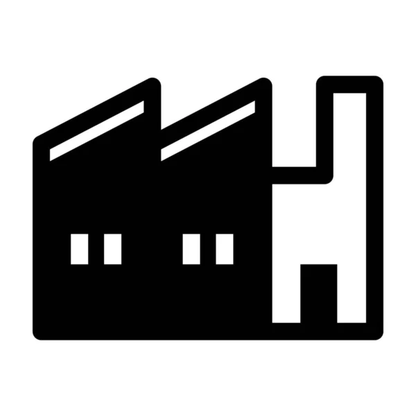 Будівельний Завод Промислова Ікона Суцільному Стилі — стоковий вектор
