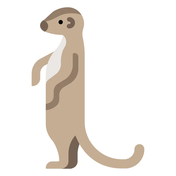 Animal Mamífero Meerkat Ícone Estilo Plano —  Vetores de Stock